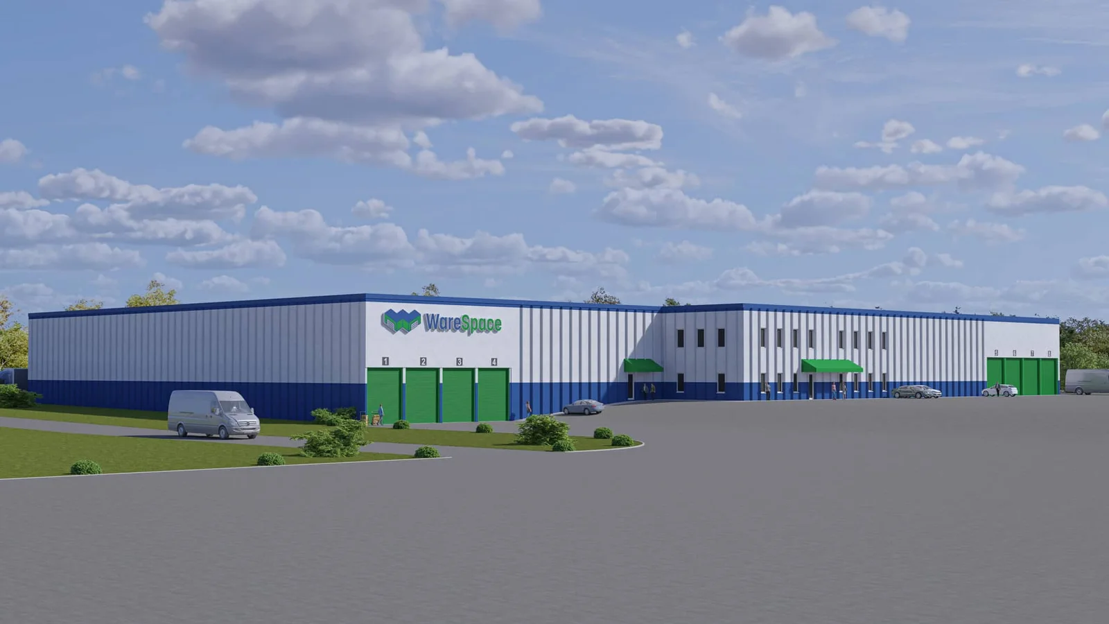 Architectural rendering of WareSpace Downers Grove North at 1400 Centre Circle