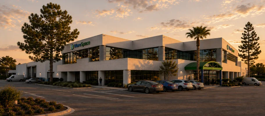 Exterior of the future WareSpace Ontario location at 4290 East Brickell Street