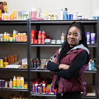 WareSpace tenant UniBeauty with shelved consumer product inventory
