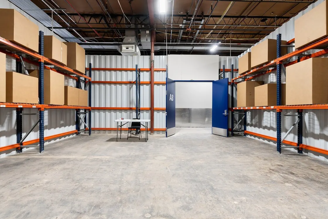 Private WareSpace flex unit with industrial racking holding ecommerce inventory