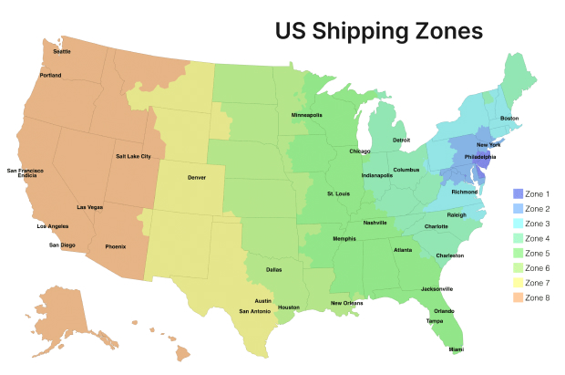 What are shipping zones